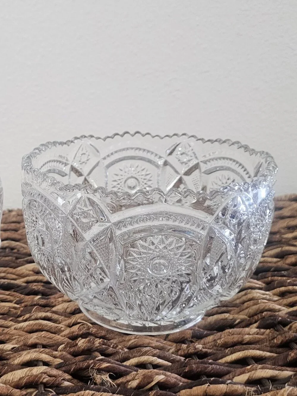 Two beautifully crafted pieces of vintage clear glassware